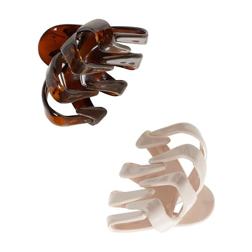 Goody SlideProof Large Octopus Hair Claw Clips, Neutral Tones, 2 Count