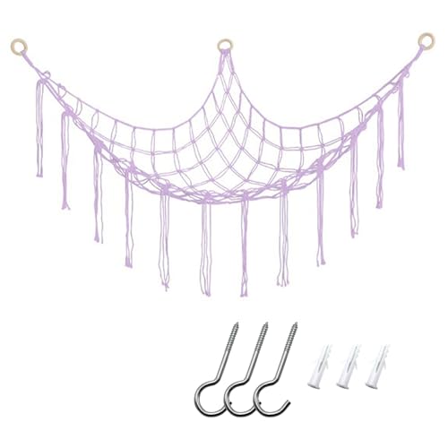WINDAWNKE 59-Inch Large Stuffed Animal Hammock, Cotton Rope Corner Toy Net