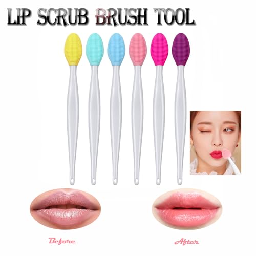 ZIOYCKL 6-Pack Double-Sided Silicone Lip Scrub Brushes for Gentle Exfoliation