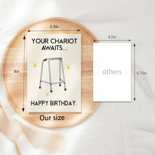 Funny Birthday Card for Men and Women - 5.3x8 Inch, Recycled Cardstock