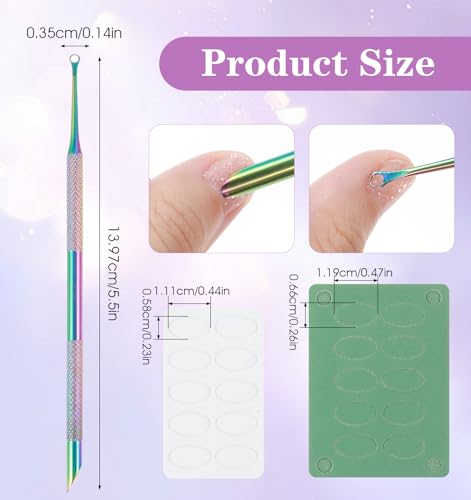 Dual Ended Loop Cuticle Pusher & Scraper Tool with Nail Files & Bag