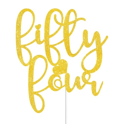 JUTTIRA Gold Glitter 54th Birthday Cake Topper - Fifty-Four Party Decor