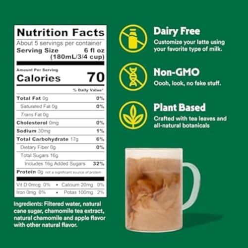 STASH Apple Blossom Latte Tea Concentrate, Apple Chamomile, 32 oz (Pack of 2)