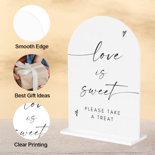 Love Is Sweet Dessert Bar Acrylic Sign for Weddings & Events
