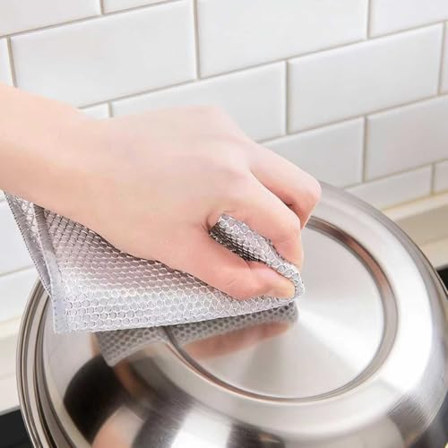 10PCS Double-Layer Non-Scratch Steel Wire Cleaning Cloths