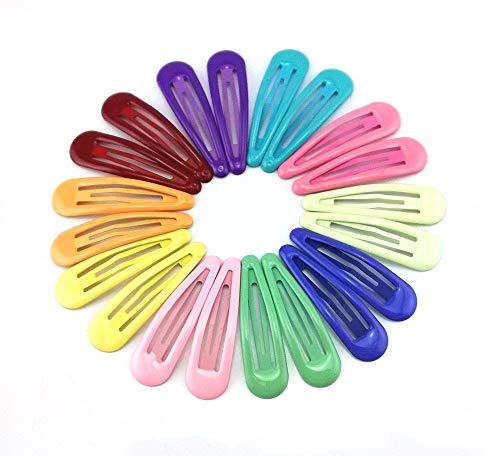 yueton 10 Pairs Colorful Snap Hair Barrettes Glossy Metal Clips for Women
