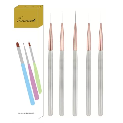5-Piece Ultra-Fine Nail Liner Brush Set for Art Detailing & French Tips