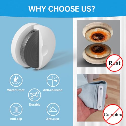 MtMinn Shower Curtain Weights - Waterproof Silicone Magnetic Clips (4 Pairs)