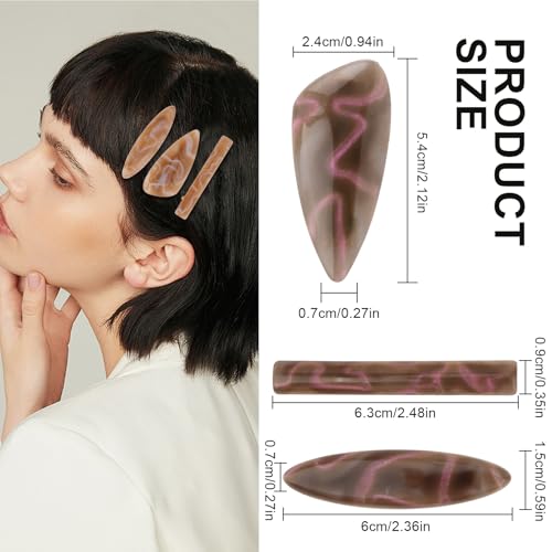 CURASA Acrylic Alligator Hair Clips 6-Piece Non-Slip Decorative Barrettes