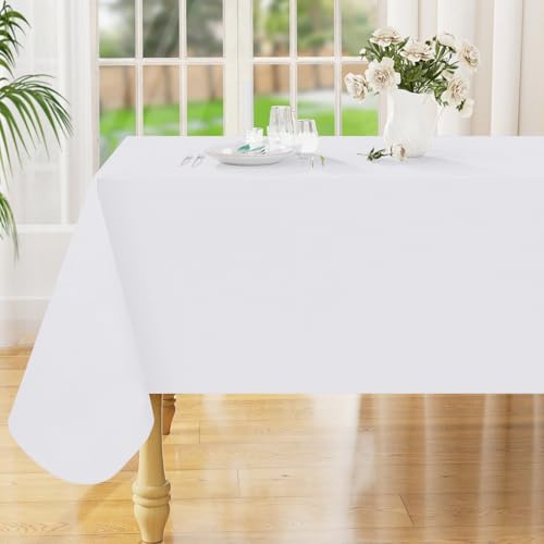 Smiry Waterproof Vinyl Table Cloth 60"x84" - Easy Clean & Flannel Backed