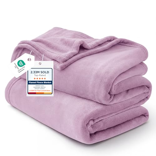Bedsure Twin XL Fleece Blanket - Lightweight Soft Bedding, Light Purple