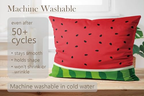 Watermelon Throw Pillow Cover 12x20 Inches - Summer Decor (Pack of 1)