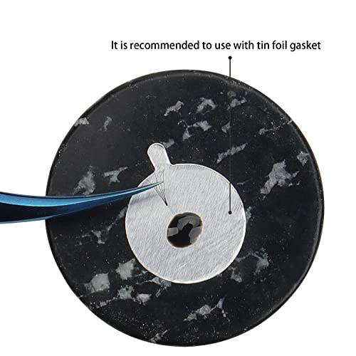 Hilsayum 2PCS Round Black Jade Stone Eyelash Extension Glue Pallet Pad