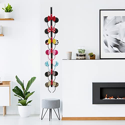 Black Mouse Ears Holder - 2PC Wall Display Headband Organizer