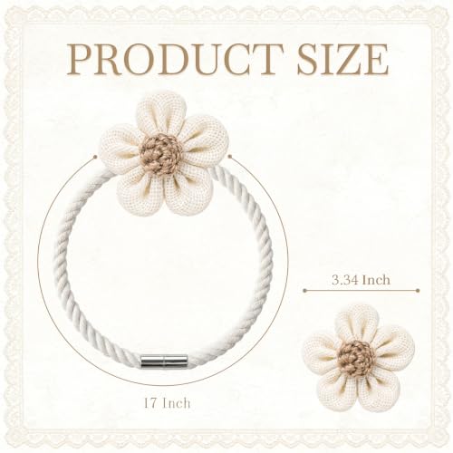 Cream Magnetic Curtain Tiebacks - 2 Pcs Boho Holdbacks