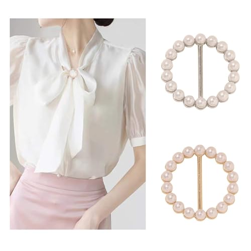 4PCS Scarf Ring Clips for Women - Button Covers & Shirt Tighteners