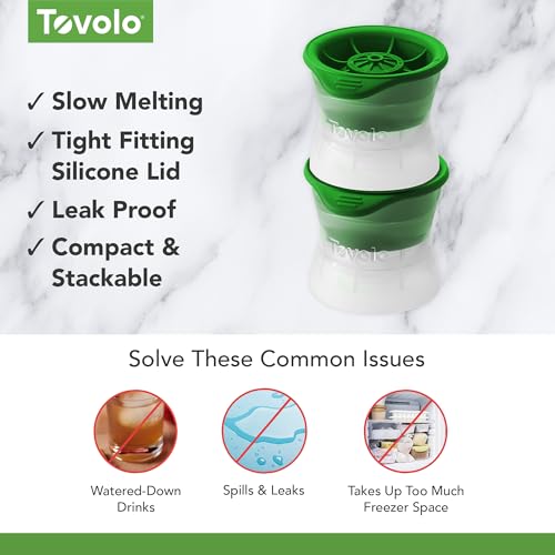 Tovolo Golf Ball Ice Cube Molds - Pack of 2 for Cocktails
