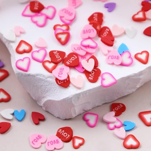 600Pcs Heart Nail Charms Resin Flat Back Rhinestones for Nail Art