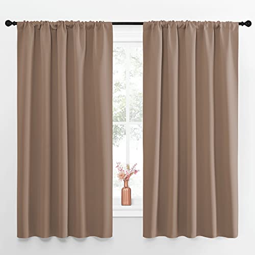 NICETOWN Thermal Blackout Curtains - Set of 2, 52x63 inches, Cappuccino