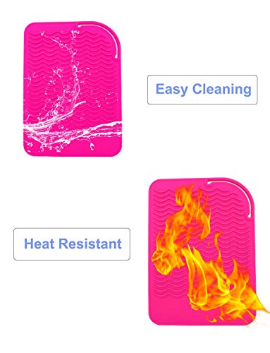 Heat Resistant Silicone Mat for Curling Iron and Hair Straightener Pink