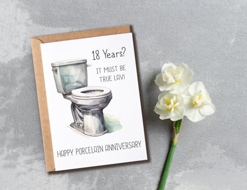 Funny 18th Anniversary Card for Husband & Wife - 5x7