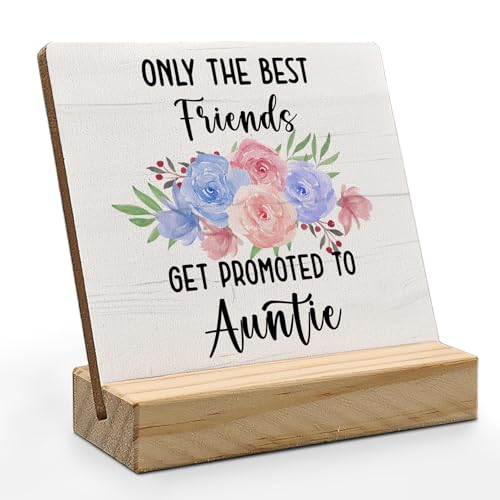 Auntie Gifts Wooden Desk Decor Plaque | 4x4 Inch Funny Sign