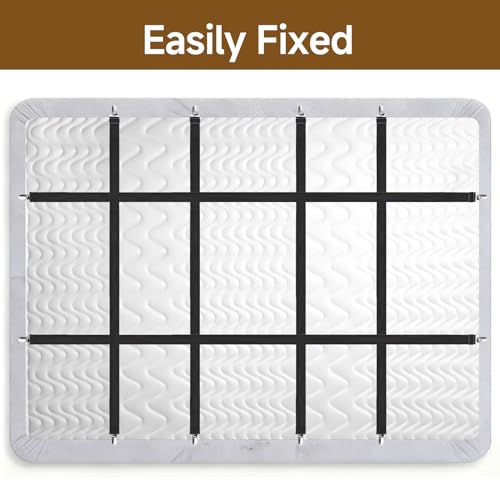 Ryetvok 6-Piece Heavy Duty Adjustable Bed Sheet Holder Clips & Straps