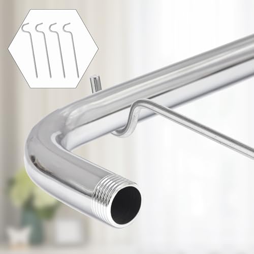 Zelphvt 4 Pcs Metal Curtain Rod Support Brackets, Middle Center Hook Hanger