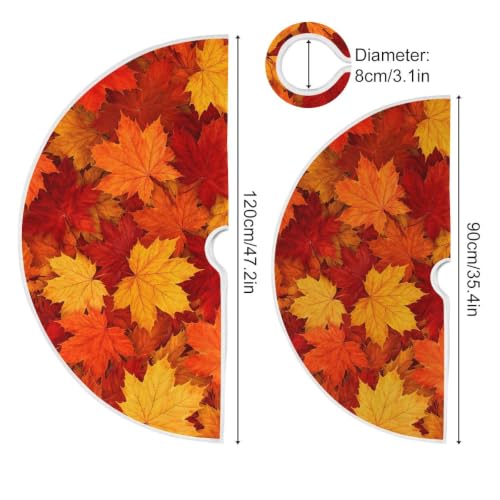 SUABO Autumn Leaves Christmas Tree Skirt 48 Inch Fall Holiday Decor