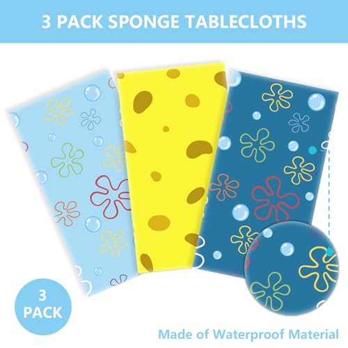 Ocean-Themed Tablecloth Set - 3PCS Vibrant Undersea Party Covers
