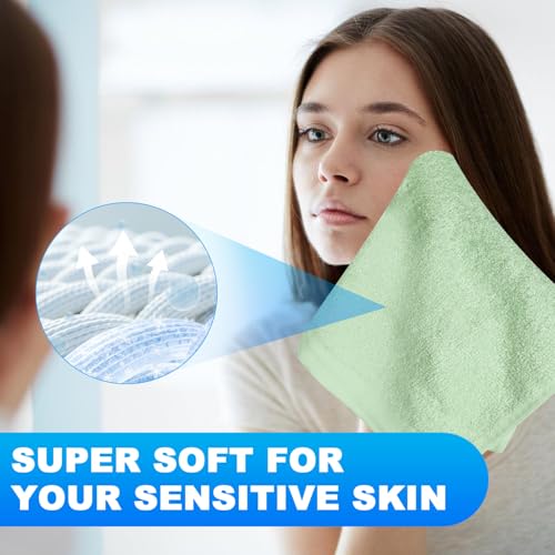 10-Pack Microfiber Washcloths - Soft, Highly Absorbent Towels for Home & Gym