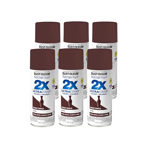 Rust-Oleum Painter's Touch 2X Spray Paint, Satin French Truffle, 12 Ounce (Pack of 6)