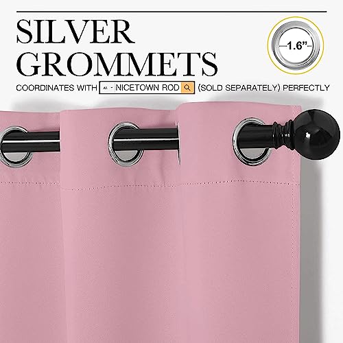 NICETOWN Blackout Curtains - Crystal Pink Room Darkening Drapes, 42x78 Set of 2