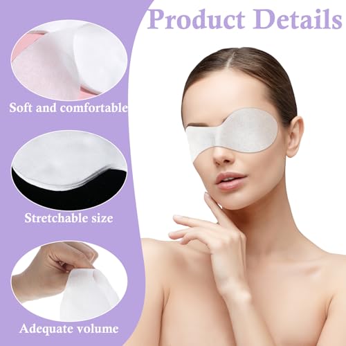Quilax Disposable Cotton Eye Masks for Facials and Travel 100 Pack