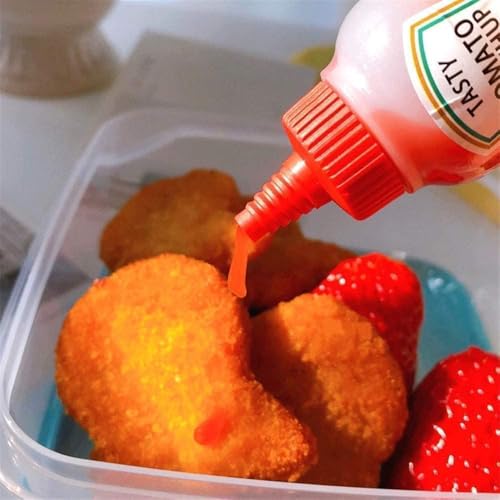 Zhuluck 4Pcs Mini Ketchup Squeeze Bottles 25ml Refillable Bento Box Containers