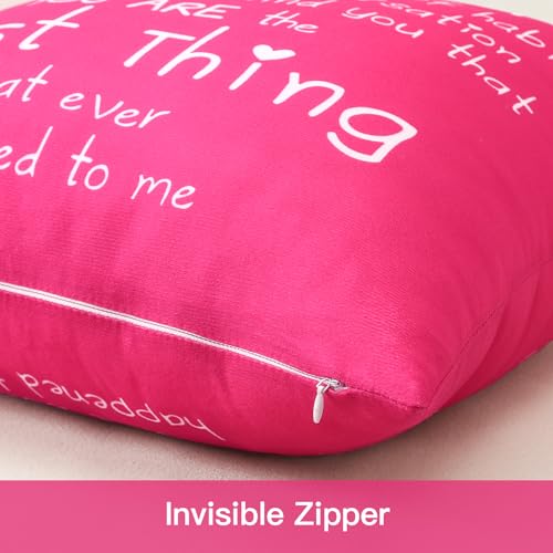 When I Tell You I Love You Throw Pillow Cover, 18x18 Inch Hot Pink Flannel