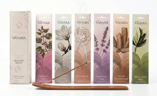VAHARA Serenity Series Masala Incense Sticks - 6 Hand-Rolled Aromatherapy Scents