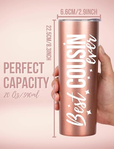Insulated Stainless Steel Tumbler for Women - 20oz Gift for Cousin, Birthday & Christmas
