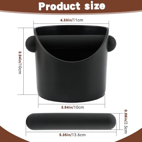 Espresso Knock Box - 4.3 Inch Mini Coffee Grounds Bin with Non-Slip Base