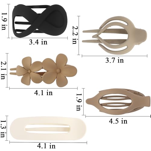 AOPRIE Hair Claw Clips for Women 5 Pack - Large & Medium Non-Slip