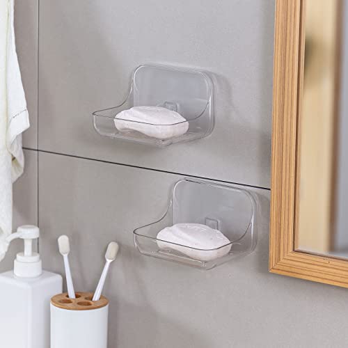 Ettori Adhesive Soap Dish Holder for Shower and Kitchen – 2 Pack