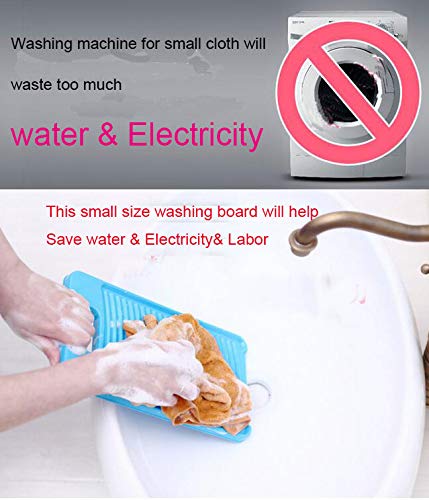 JWCE Mini Plastic Washing Board for Baby Clothes - Blue