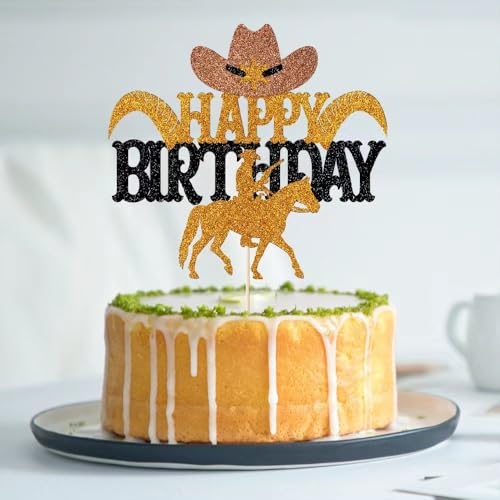 Cowboy Cake Topper - Western Theme Birthday Decoration