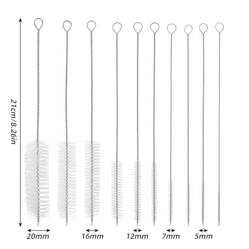 10-Pack Extra Long Straw Cleaning Brushes - 8.2 Inch Durable Design