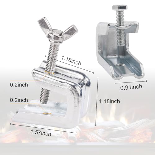 Stainless Steel Fireplace Damper Clamp - 2 Pack for Gas Logs