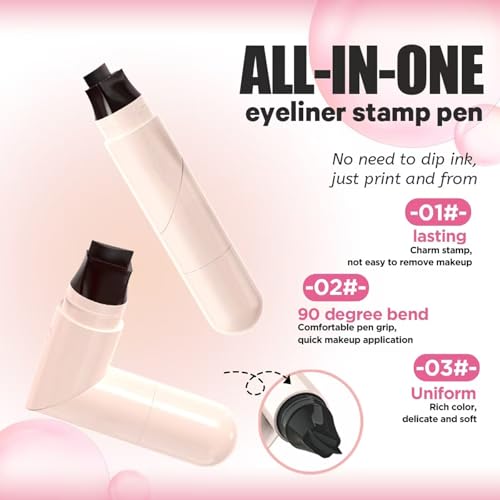 KERYALELA Waterproof Winged Eyeliner Stamp Pen - Dual-Sided Black Eye Liner