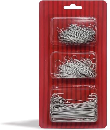 Bexter 300 Pack Silver Ornament Hooks for Christmas Tree