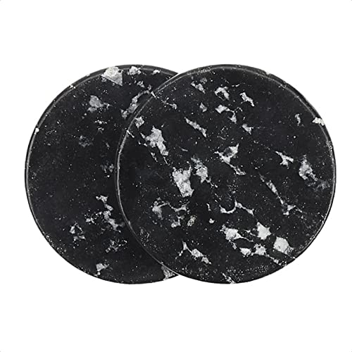 Hilsayum 2PCS Round Black Jade Stone Eyelash Extension Glue Pallet Pad