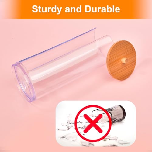 Cotton Swab and Pad Dispenser Set with Bamboo Lids - 2 PCS