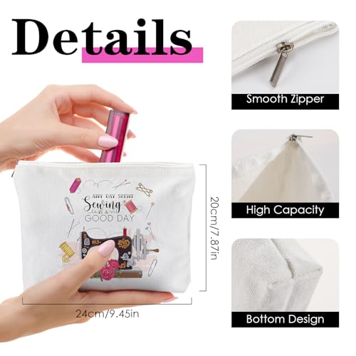 VeloKomo Mult Sewing Gifts Tote Bag Set - 2 Pcs Canvas Organizer for Quilting & Crafting